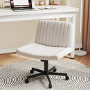 Criss Cross Chair with Wheels Cross-Legged Swivel Desk Chair with Soft-Padded Wide Seat by LJGDeals