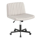 Criss Cross Chair with Wheels Cross-Legged Swivel Desk Chair with Soft-Padded Wide Seat by LJGDeals