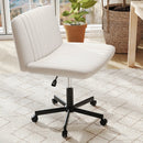 Criss Cross Chair with Wheels Cross-Legged Swivel Desk Chair with Soft-Padded Wide Seat by LJGDeals