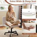 Criss Cross Chair with Wheels Cross-Legged Swivel Desk Chair with Soft-Padded Wide Seat by LJGDeals