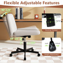 Criss Cross Chair with Wheels Cross-Legged Swivel Desk Chair with Soft-Padded Wide Seat by DirectDeals
