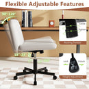 Criss Cross Chair with Wheels Cross-Legged Swivel Desk Chair with Soft-Padded Wide Seat by LJGDeals