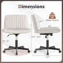 Criss Cross Chair with Wheels Cross-Legged Swivel Desk Chair with Soft-Padded Wide Seat by DirectDeals
