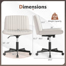 Criss Cross Chair with Wheels Cross-Legged Swivel Desk Chair with Soft-Padded Wide Seat by LJGDeals