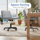 Criss Cross Chair with Wheels Cross-Legged Swivel Desk Chair with Soft-Padded Wide Seat by DirectDeals
