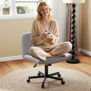 Criss Cross Chair with Wheels Cross-Legged Swivel Desk Chair with Soft-Padded Wide Seat by DirectDeals