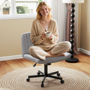 Criss Cross Chair with Wheels Cross-Legged Swivel Desk Chair with Soft-Padded Wide Seat by LJGDeals