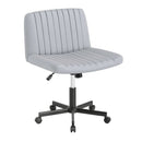 Criss Cross Chair with Wheels Cross-Legged Swivel Desk Chair with Soft-Padded Wide Seat by LJGDeals