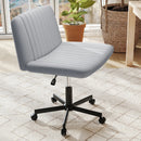 Criss Cross Chair with Wheels Cross-Legged Swivel Desk Chair with Soft-Padded Wide Seat by LJGDeals