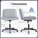 Criss Cross Chair with Wheels Cross-Legged Swivel Desk Chair with Soft-Padded Wide Seat by DirectDeals