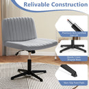 Criss Cross-Legged Swivel Desk Chair No Wheels by DirectDeals