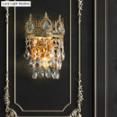 GobekUsa Classic Round Wall Mounted Lighting with Clear Crystal Prisms – 2 Bulbs, Aged Brass Finish