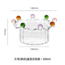 Crown clear glass fruit bowl with colorful beads dining room dish by Decorbites