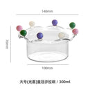Crown clear glass fruit bowl with colorful beads dining room dish by Decorbites