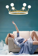 GobekUsa Crown Design Gold Chandelier for Living Room Kids Bedroom