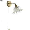 GobekUsa Crown Glass LED Wall Lights Brass Switch Stair Fixtures