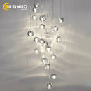 Crystal Ball Staircase Pendant Light in Brushed Stainless