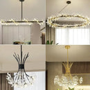 GobekUsa Crystal Bionic Petals Chandelier for Living Dining Bedroom Hall Hotel Decor