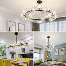 GobekUsa Crystal Bionic Petals Chandelier for Living Dining Bedroom Hall Hotel Decor