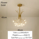 GobekUsa Crystal Bionic Petals Chandelier for Living Dining Bedroom Hall Hotel Decor