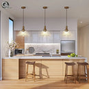 GobekUsa Brass Glass Pendant Chandelier for Kitchen Bar Bedroom Hallway