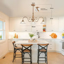 GobekUsa Brass Glass Pendant Chandelier for Kitchen Bar Bedroom Hallway
