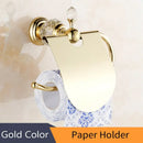 GobekUsa Crystal Brass Gold Bathroom Accessories Set