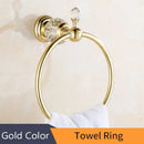 GobekUsa Crystal Brass Gold Bathroom Accessories Set