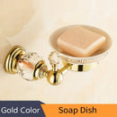 GobekUsa Crystal Brass Gold Bathroom Accessories Set