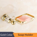 GobekUsa Crystal Brass Gold Bathroom Accessories Set