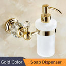 GobekUsa Crystal Brass Gold Bathroom Accessories Set