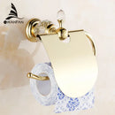 GobekUsa Crystal Brass Gold Bathroom Accessories Set