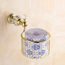 GobekUsa Crystal Brass Gold Bathroom Accessories Set
