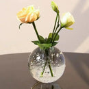 GobekUsa Crystal Bubble Ball Vase with Artificial Flowers for Desk Decoration