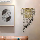 GobekUsa Crystal Chain Wall Mounted Light Fixture - Minimalist Brass Corridor Sconce
