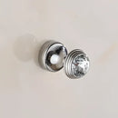 Crystal chrome wall hook set gold and antique brass bathroom decor by Decorbites
