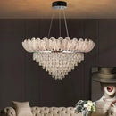 GobekUsa Crystal Crown Chandelier: Luxe Ceiling Light for Home, Shop & Lobby