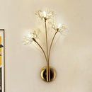 GobekUsa Nordic Crystal 3-Light Gold Wall Sconce for Living Room Decor