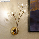 GobekUsa Nordic Crystal 3-Light Gold Wall Sconce for Living Room Decor