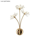 GobekUsa Nordic Crystal 3-Light Gold Wall Sconce for Living Room Decor