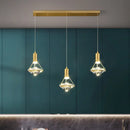 GobekUsa Crystal Diamond Island Pendant Light with LED and Modern Gold Finish