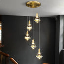 GobekUsa Crystal Diamond Island Pendant Light with LED and Modern Gold Finish