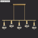 GobekUsa Crystal Diamond Island Pendant Light with LED and Modern Gold Finish