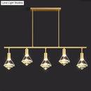 GobekUsa Crystal Diamond Island Pendant Light with LED and Modern Gold Finish