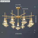 GobekUsa Crystal Diamond Island Pendant Light with LED and Modern Gold Finish