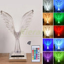 Crystal eagle led table table lamp for bedroom wood base by Decorbites