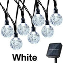 Crystal fairy solar string lights warm yellow patio decor by Decorbites