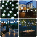 Crystal fairy solar string lights warm yellow patio decor by Decorbites