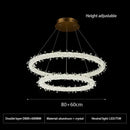 GobekUsa Crystal Flower LED Chandelier Round Ring Pendant for Dining Living Room Lighting