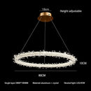 GobekUsa Crystal Flower LED Chandelier Round Ring Pendant for Dining Living Room Lighting